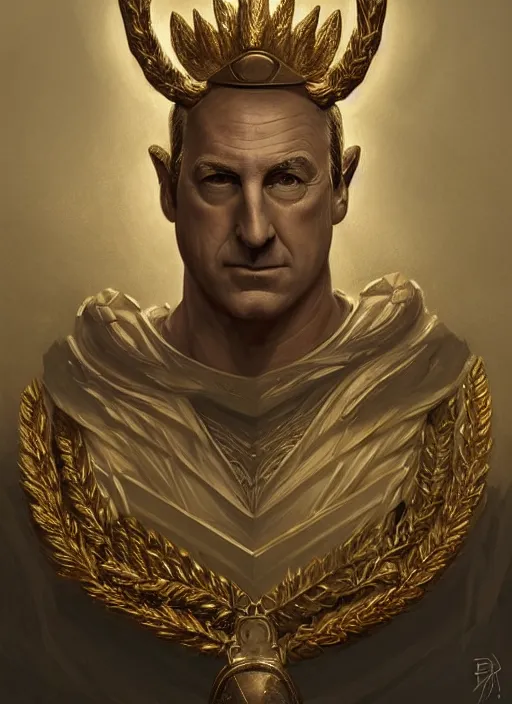 Prompt: symmetry!! portrait of bob odenkirk in cement, with a gold laurel wreath on head, dramatic rendering, fantasy, medieval wear, intricate, elegant, highly detailed, digital painting, artstation, concept art, smooth, sharp focus, illustration, art by artgerm and greg rutkowski