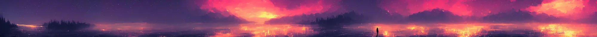 Prompt: aurora by alena aenami, wallpaper, digital art