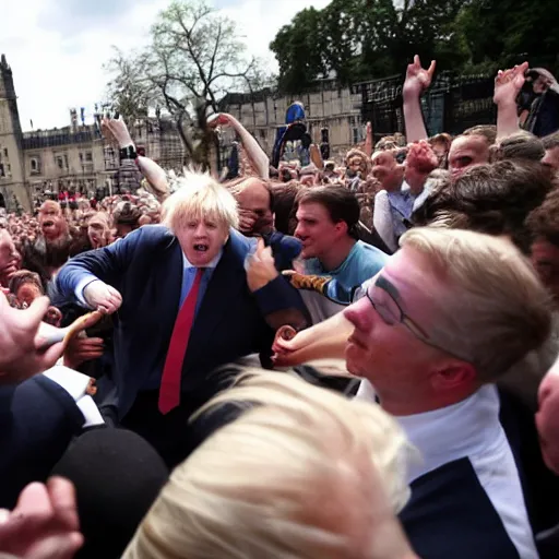 Image similar to boris johnson in a moshpit