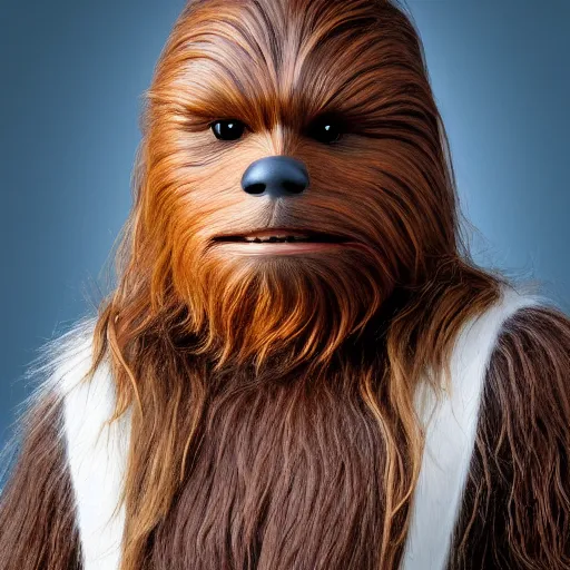 Prompt: portrait of Chewbacca with white fur