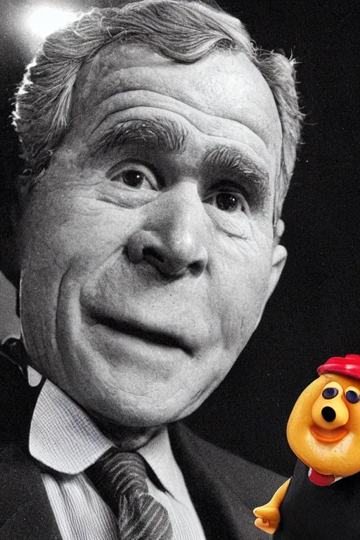 Prompt: george bush as mister potato head