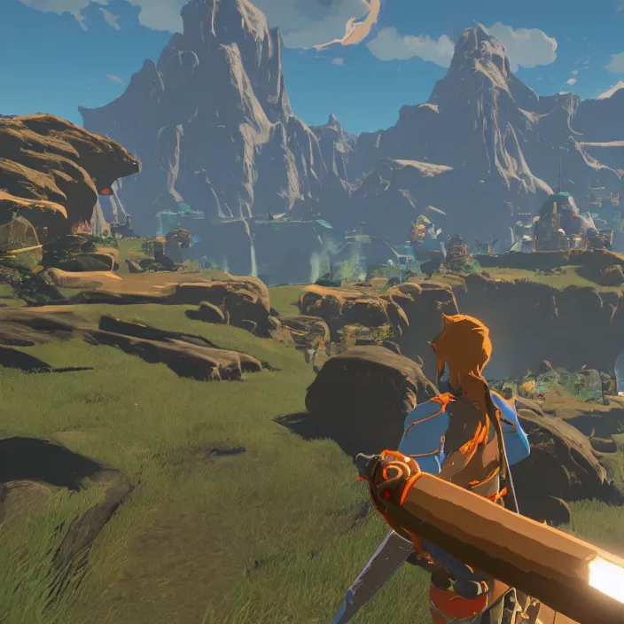 Image similar to Gordon Freeman in The Legend of Zelda Breath of the Wild, detailed screenshot