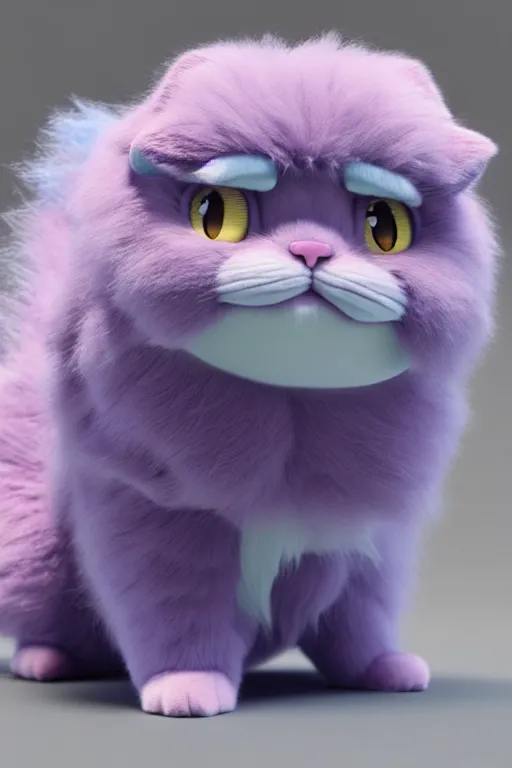 Image similar to high quality 3 d render hyperrealist very cute multipastel fluffy! grumpy chimera! cat hybrid with detailed fluffy wings!!, vray smooth, in the style of detective pikachu, hannah yata charlie immer, dramatic blue light, low angle, uhd 8 k, sharp focus