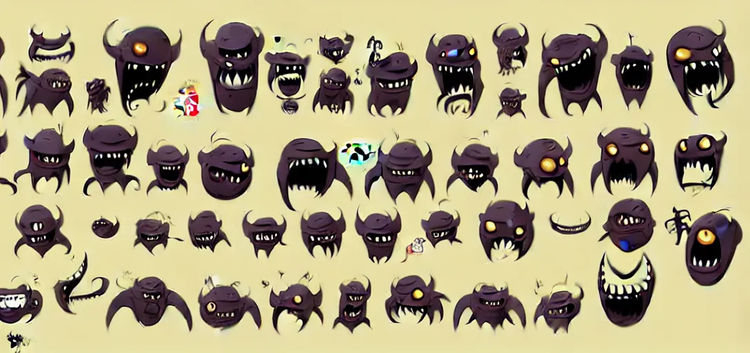 Prompt: cute monster, character design, character sheet, facial expressions, gestures, emotions, vector art, illustration, toy, cel shaded, 2 d, digital art, sharp focus, stylized, illustration, concept art by mike mignola,