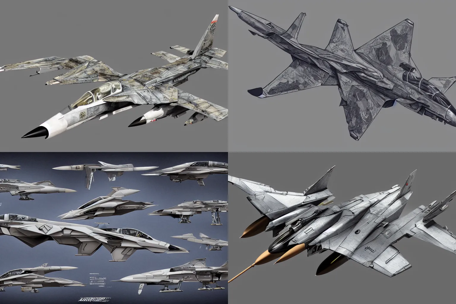 Prompt: iconic fighter jet concept designed by shoji kawamori, tomcat raptor hornet falcon, detailed and intricate, trending on artstation
