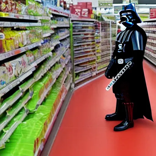 Image similar to darth vader shopping at asda