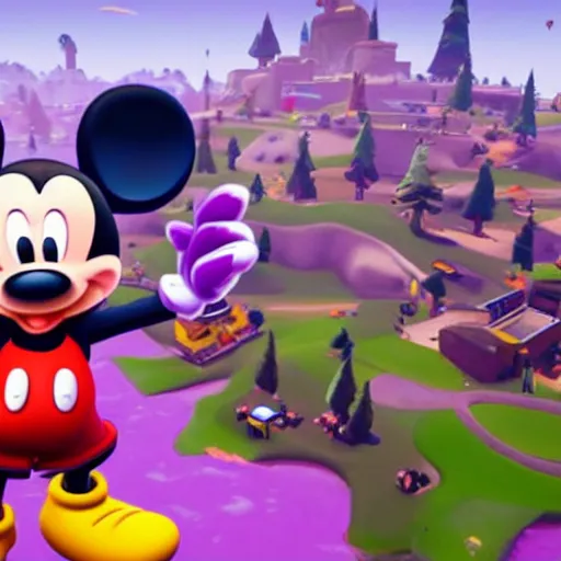 Image similar to in - game screenshot of mickey mouse in the video game fortnite