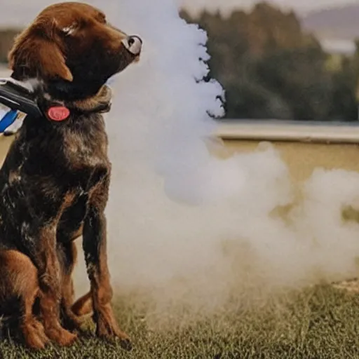 Image similar to dog vaping