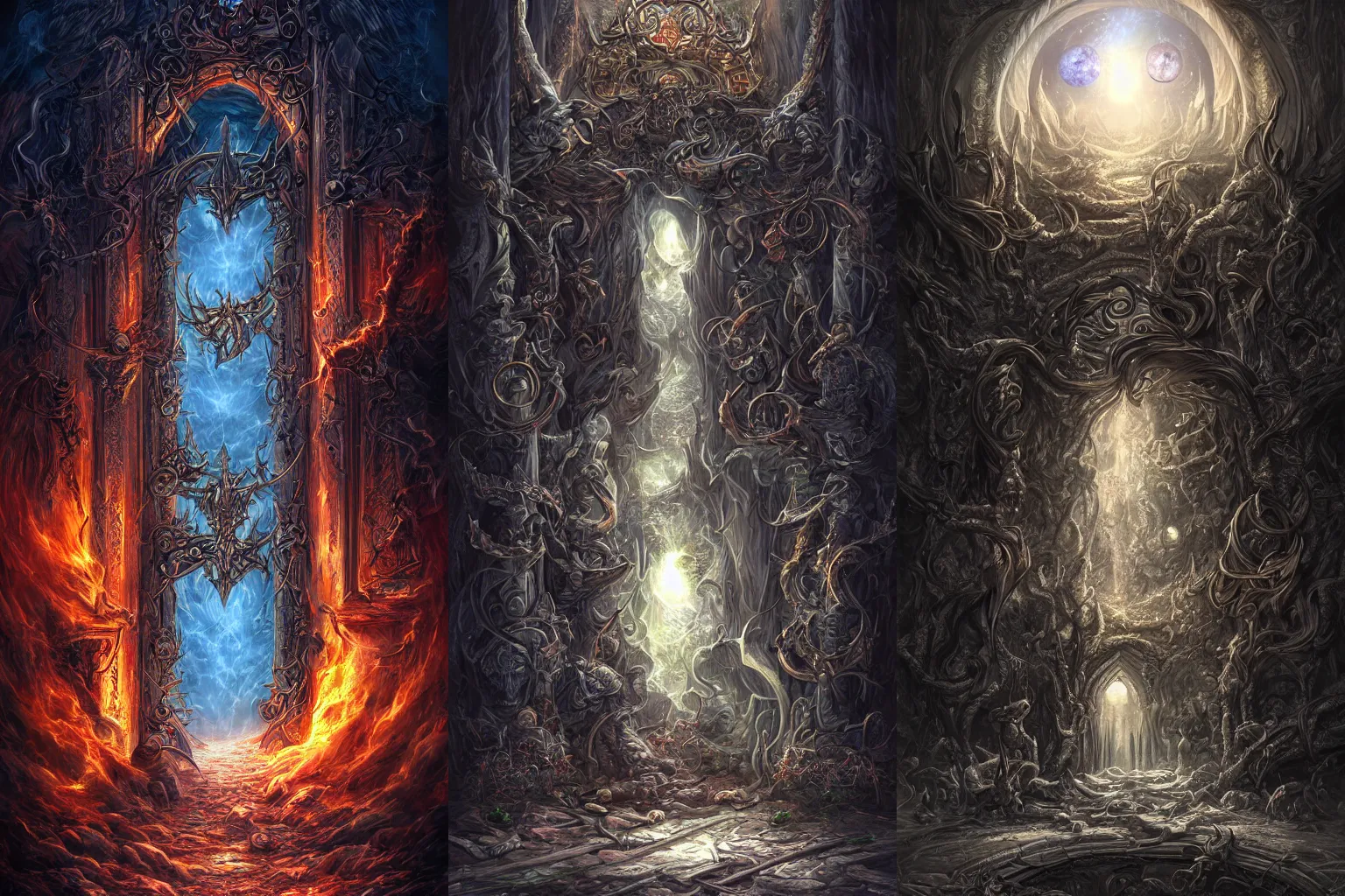 Prompt: The gate to the eternal kingdom of Chaos, fantasy, digital art, HD, detailed.