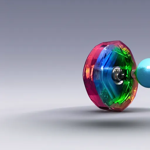 Prompt: a yoyo made of crystal, concept art, realistic 4 k.