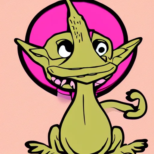 Image similar to A cute vector art of a cute pink Kobold