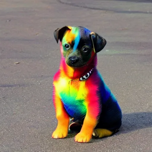 Image similar to rainbow puppy