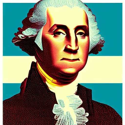 Prompt: George Washington smoking, pop art