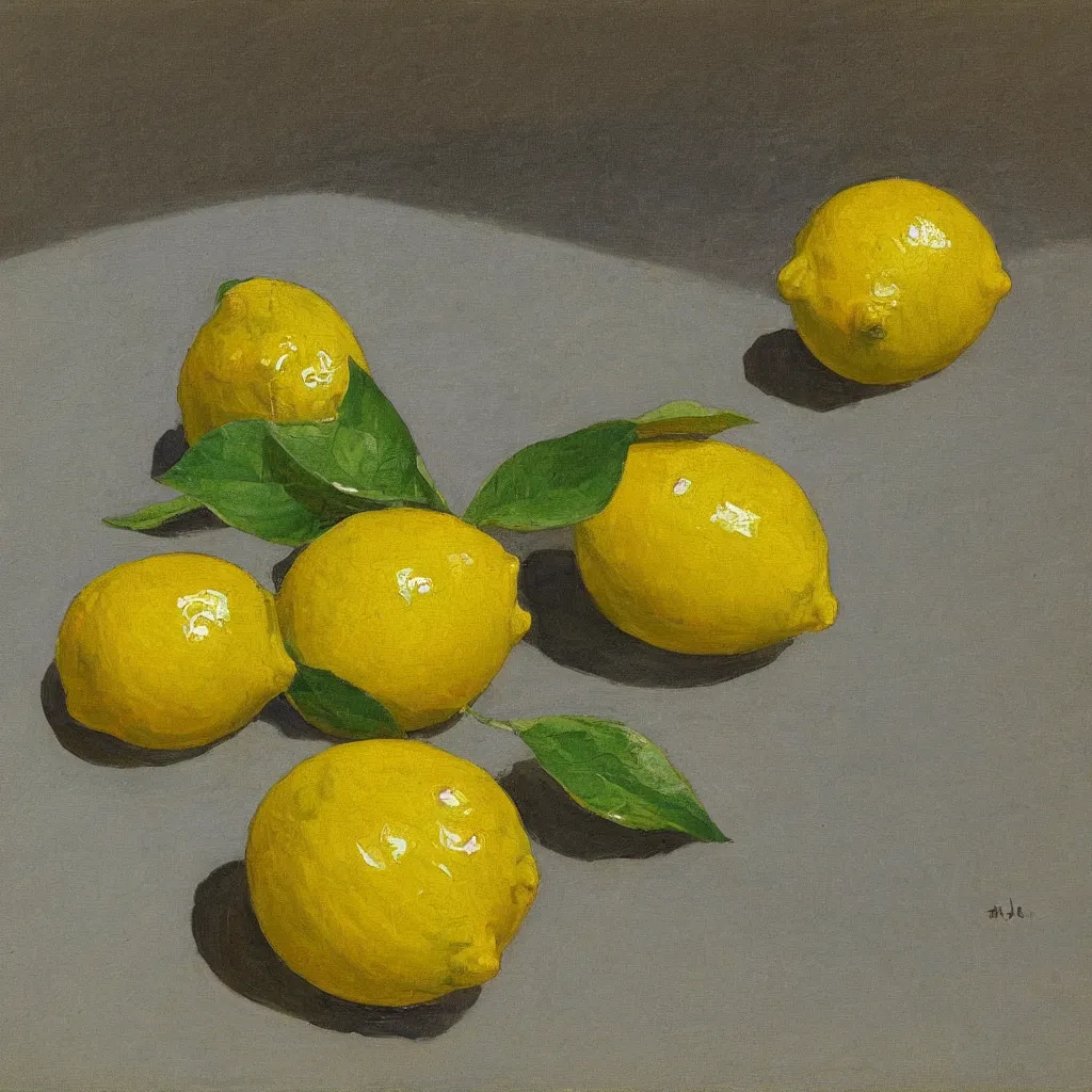 Image similar to A lemon painted by Fairfield Porter