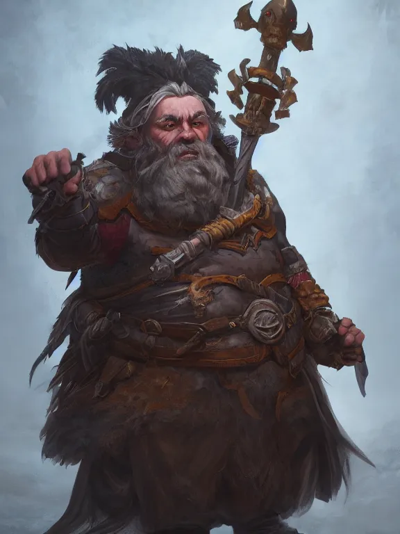 Prompt: High Fantasy Dwarf with his Raven, RPG Portrait Reference, Oil Painting, Trending on Artstation, octane render, Insanely Detailed, 8k, HD