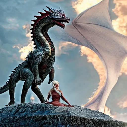 Image similar to Daenerys riding a dragon
