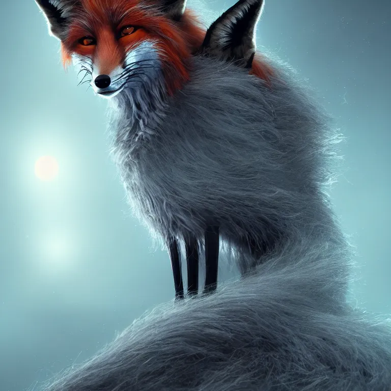 Image similar to The lovely hairy fox, wearing the uniform of the magic school, is surrounded by a huge luminous magic array, beautiful detailed intricate insanely detailed octane render trending on Artstation, 8K artistic photography, photorealistic, dramatic volumetric cinematic light, chiaroscuro, Raphael, Caravaggio, Beksinski, Giger