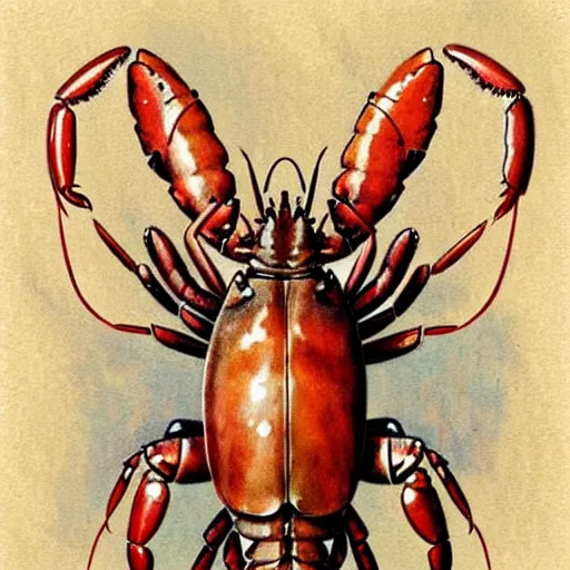 Image similar to 1950s lobster . muted colors.))))) by Jean-Baptiste Monge