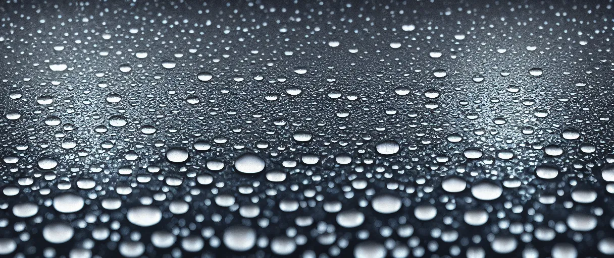 Image similar to water droplets reflected, 3 d octane render, reflective, raytracing, dynamic lighting, focus