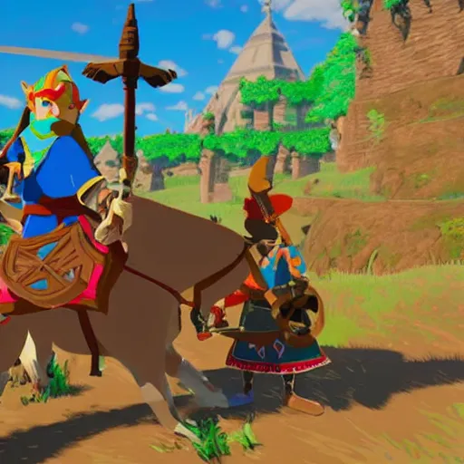 Image similar to Sinterklaas in The Legend of Zelda Breath of the Wild