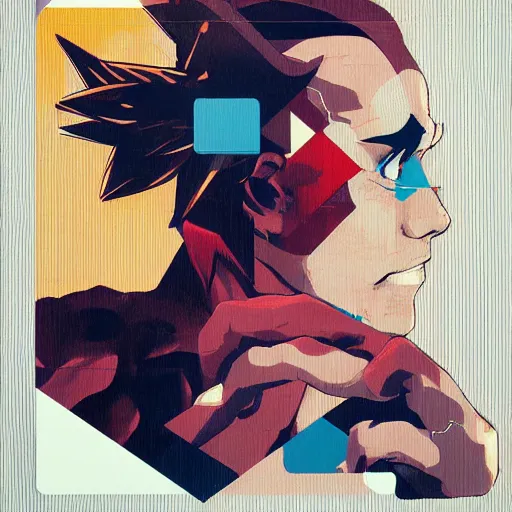 Prompt: Sean of Street Fighter 3: Third strike profile picture by Sachin Teng, asymmetrical, Organic Painting , Violent, Powerful, geometric shapes, hard edges, energetic, graffiti, street art:2 by Sachin Teng:4