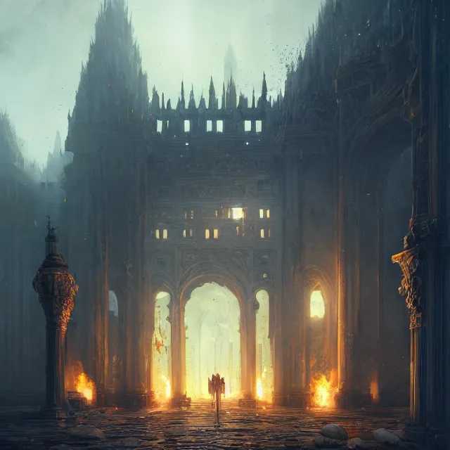 huge gate, environment, illustration, symmetrical, | Stable Diffusion ...