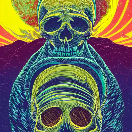 Image similar to ngc 3132 melting mysterious skull landscape by Casey Weldon, dan mumford 8k ultra high definition, upscaled, perfect composition , golden ratio, edge of the world, image credit nasa nat geo