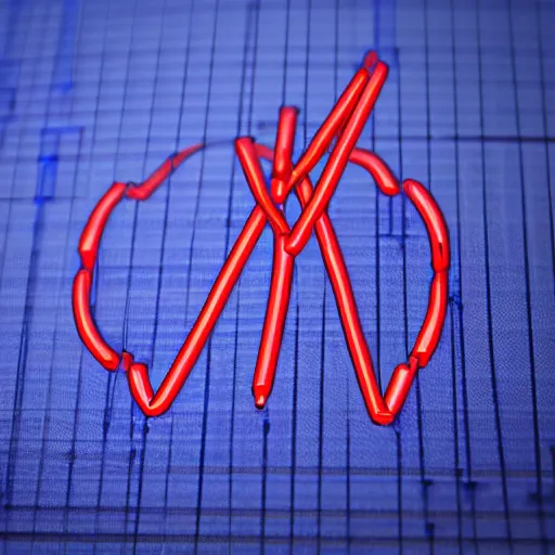 Prompt: logo of a pen tip, with ai theme, cool red and blue wires running through the pen, trending on logostation