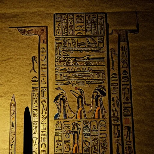 Prompt: bioluminescent ancient egyptian obelisk, sharp focus, hyper detailed masterpiece