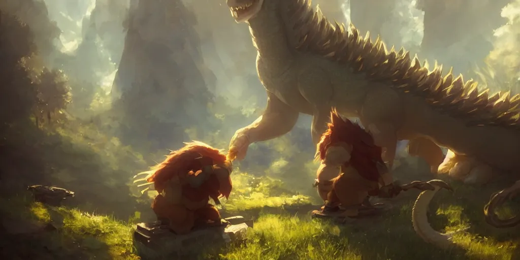 Prompt: a dwarf and his pet dragon drinking a beer together | gapmoe kuudere moody lighting stunning bokeh highlights sharp contrast | trending pixiv fanbox | by greg rutkowski makoto shinkai takashi takeuchi studio ghibli