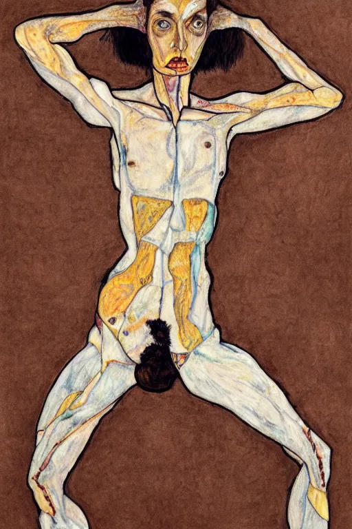 Prompt: a full body character with multiple lifted arms in style of egon schiele and herakut, masterpiece, hyperdetailed, complex, intricate, veiled, 4 k, 8 k, dynamic!!, trending on artstation