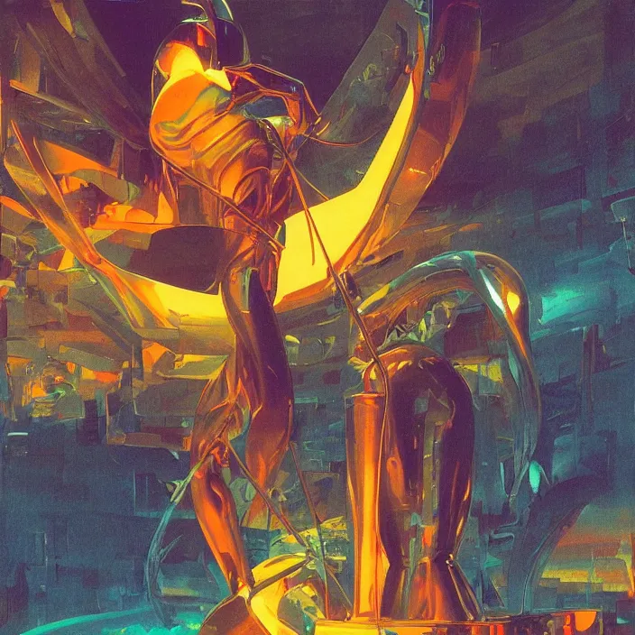 Image similar to god of latex, abstract, concept art, digital painting, ornate, backlit, bokeh, deep aura, slight glow, by bruce pennington, by syd mead