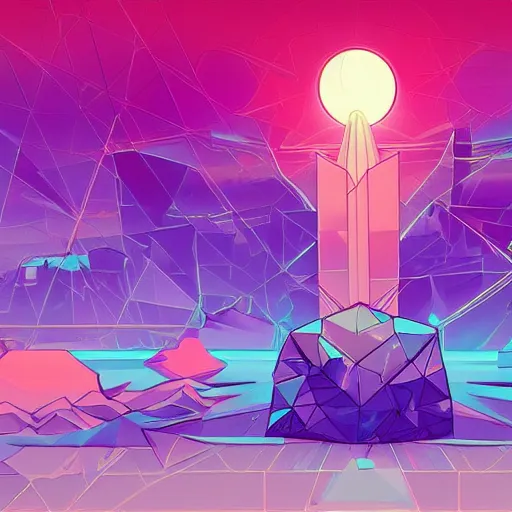 Prompt: gemstone, epic retrowave art trending on art station