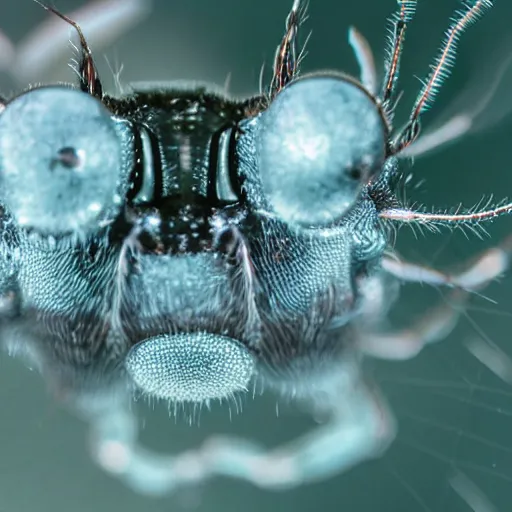 Prompt: high quality close-up photo translucent gelatinous spiders! macro lens , gorgeous highly detailedhigh quality low angle hd 8k sharp shallow depth of field