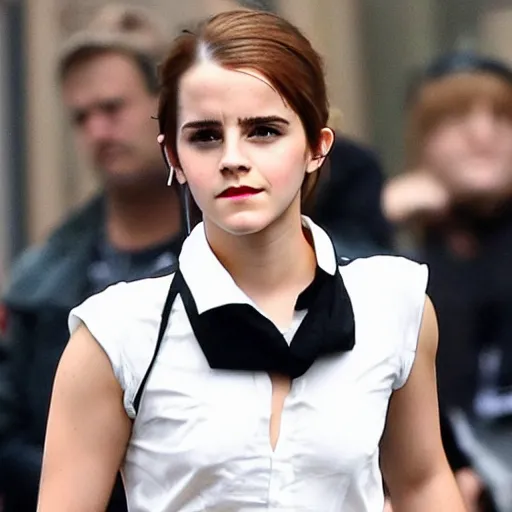 Image similar to emma watson wearing a gaming headset photo