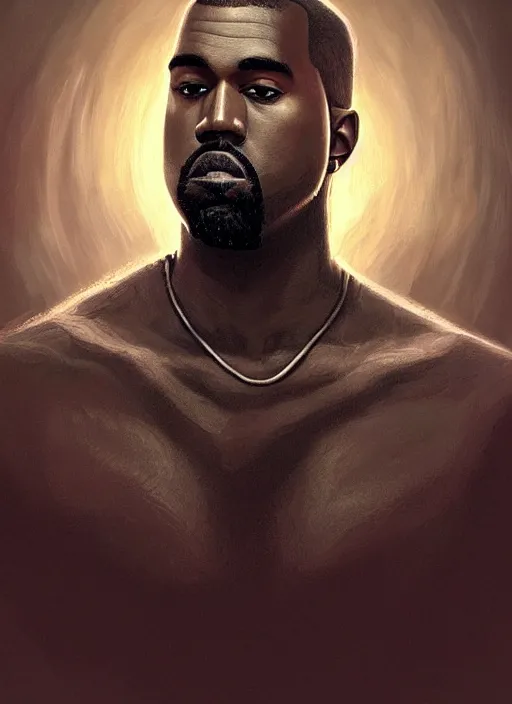 Image similar to portrait of Kanye as a large Lovecraftian monster, fantasy, intricate, elegant, highly detailed, digital painting, artstation, concept art, smooth, sharp focus, illustration, art by artgerm and greg rutkowski