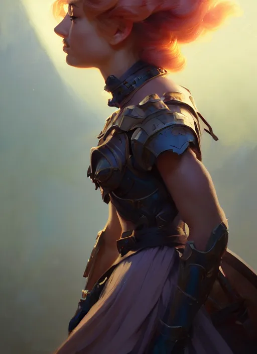 Prompt: side portrait, imogen poots, paladin, gloomhaven, organic painting, hard edges, luminescent, octane render, by greg manchess, huang guangjian, gil elvgren, sachin teng, greg rutkowski, jesper ejsing, rhads, ilya kuvshinov, cushart krenz