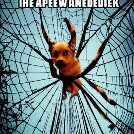 Image similar to advice animal meme emma watson hanging from and trapped in a giant spider web