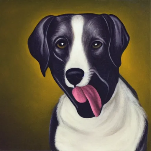 Image similar to dog in the night panting