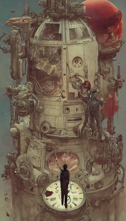 Image similar to single - use time - travel simulation capsule by chiara bautista, beksinski and norman rockwell and greg rutkowski weta studio, and lucasfilm