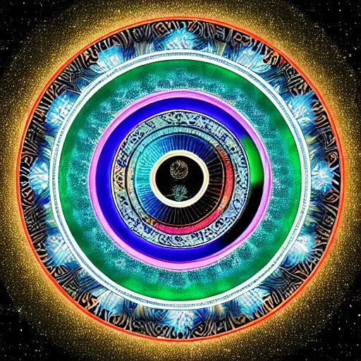 Prompt: A gorgeous bagua yin and yang mandala, a model of the universe, mysticism, all things in the universe, multiverse, parallel universe, metaverse, Very sharp, very high resolution, 32k,