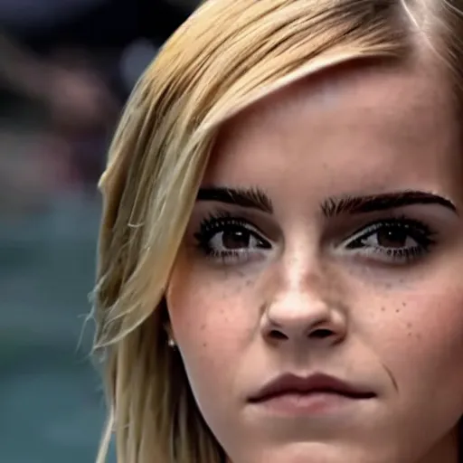 Image similar to A still of Emma Watson as Kim Kardashian