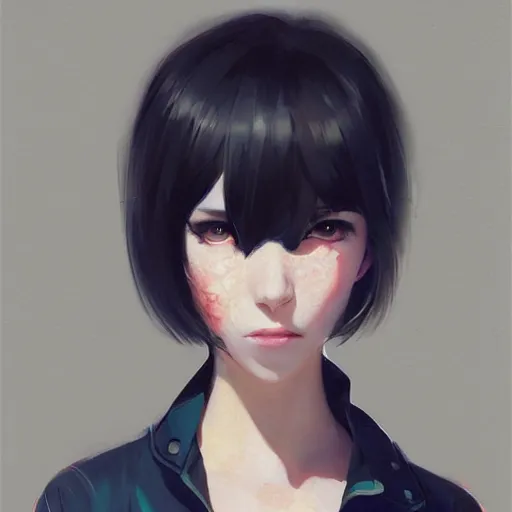 Image similar to elegant girl in urban outfit, cute fine face, rounded eyes, digital painting, fan art, pixiv, by Ilya Kuvshinov, katsuhiro otomo ghost-in-the-shell, magali villeneuve, artgerm, Jeremy Lipkin and Michael Garmash and Rob Rey