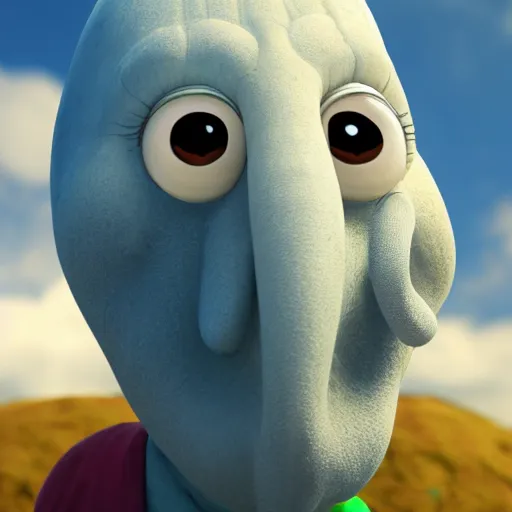 Image similar to Realistic Squidward, RTX on, 4k