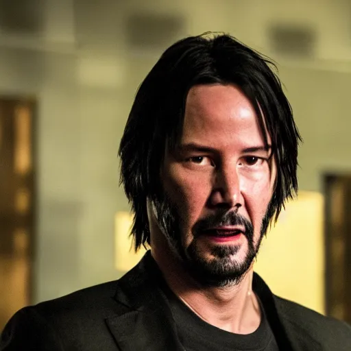 Image similar to Keanu reeves as a zombie 4K detail