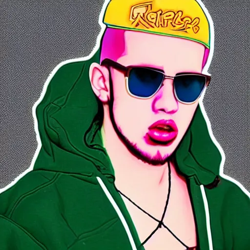 Image similar to Bad bunny singer as anime