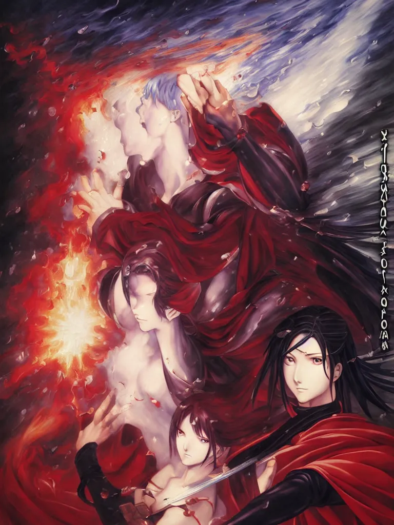 Image similar to baroque oil painting of kunoichi, rain, painting by makoto shinkai takashi takeuchi yoshiyuki sadamoto wlop and artgerm, fate stay night