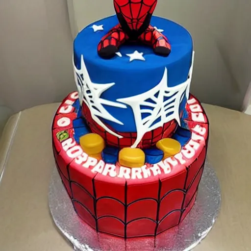 Image similar to chinese knockoff spider - man birthday cake,