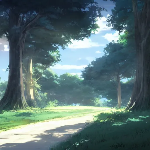 Prompt: The Road to School, Anime concept art by Makoto Shinkai