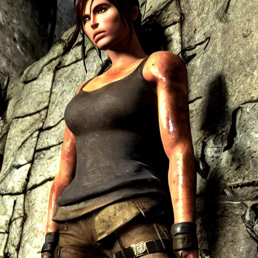 Prompt: tomb raider posing for max